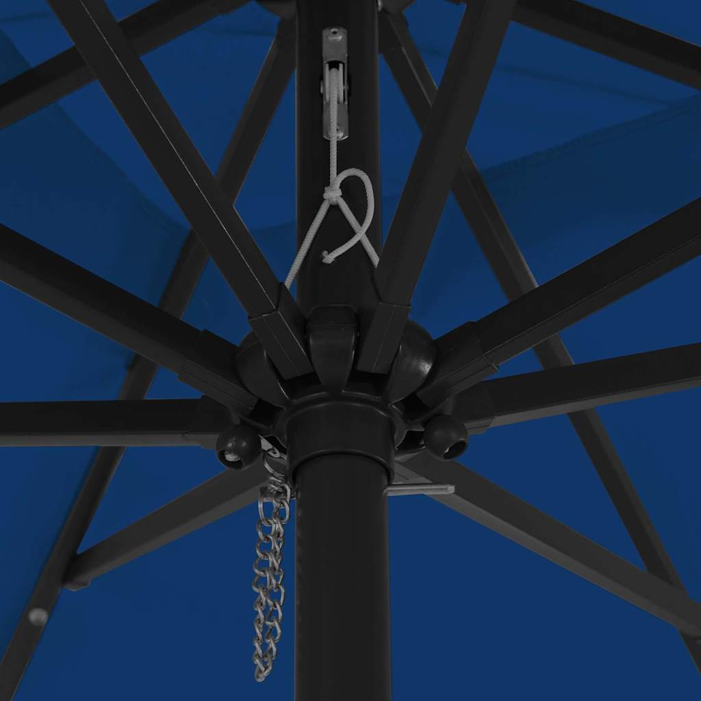 Ομπρέλα Κήπου με φώτα λωρίδας LED Αζούρ μπλε 295 x 295 x 245 εκ