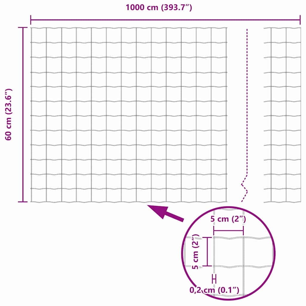 Φράχτης Εuro Πράσινο 0,6 x 10 μ Σίδηρος με επικάλυψη PVC - Pakobazaar