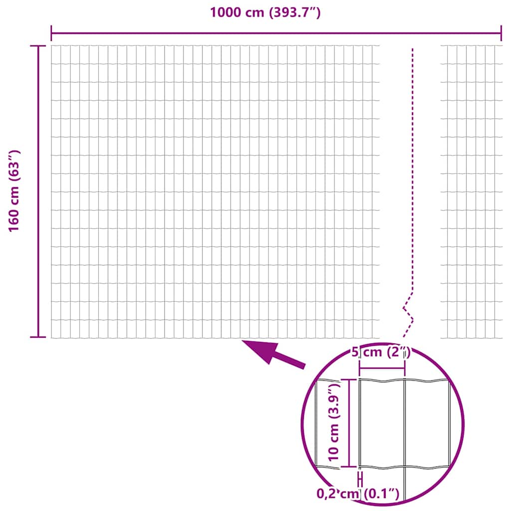 Φράχτης Εuro Γκρι 1,6 x 10 m Σίδηρος με επικάλυψη PVC - Pakobazaar