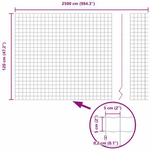 Φράχτης Εuro Γκρι 1,2 x 25 m Σίδηρος με επικάλυψη PVC - Pakobazaar