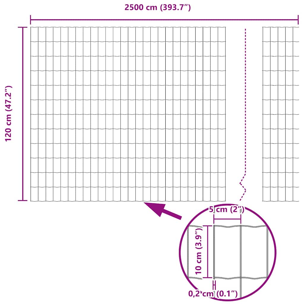 Φράχτης Εuro Γκρι 1,2 x 25 m Σίδηρος με επικάλυψη PVC - Pakobazaar