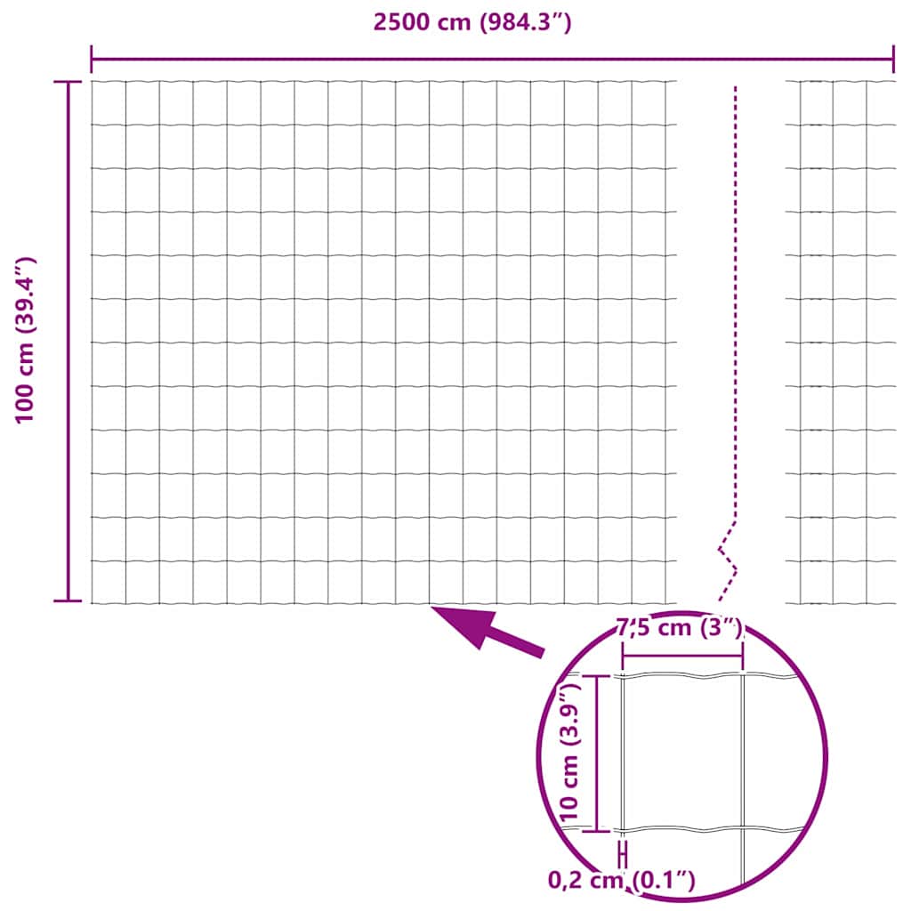 Φράχτης Εuro Γκρι 1 x 25 m Σίδηρος με επικάλυψη PVC - Pakobazaar