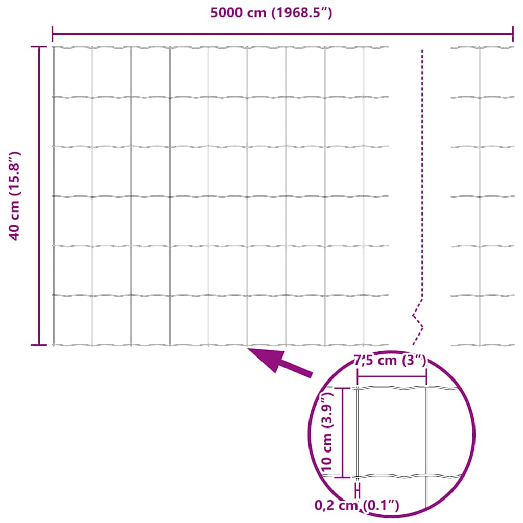 Φράχτης Εuro Γκρι 0,4 x 50 μ. Σίδηρος με επικάλυψη PVC - Pakobazaar