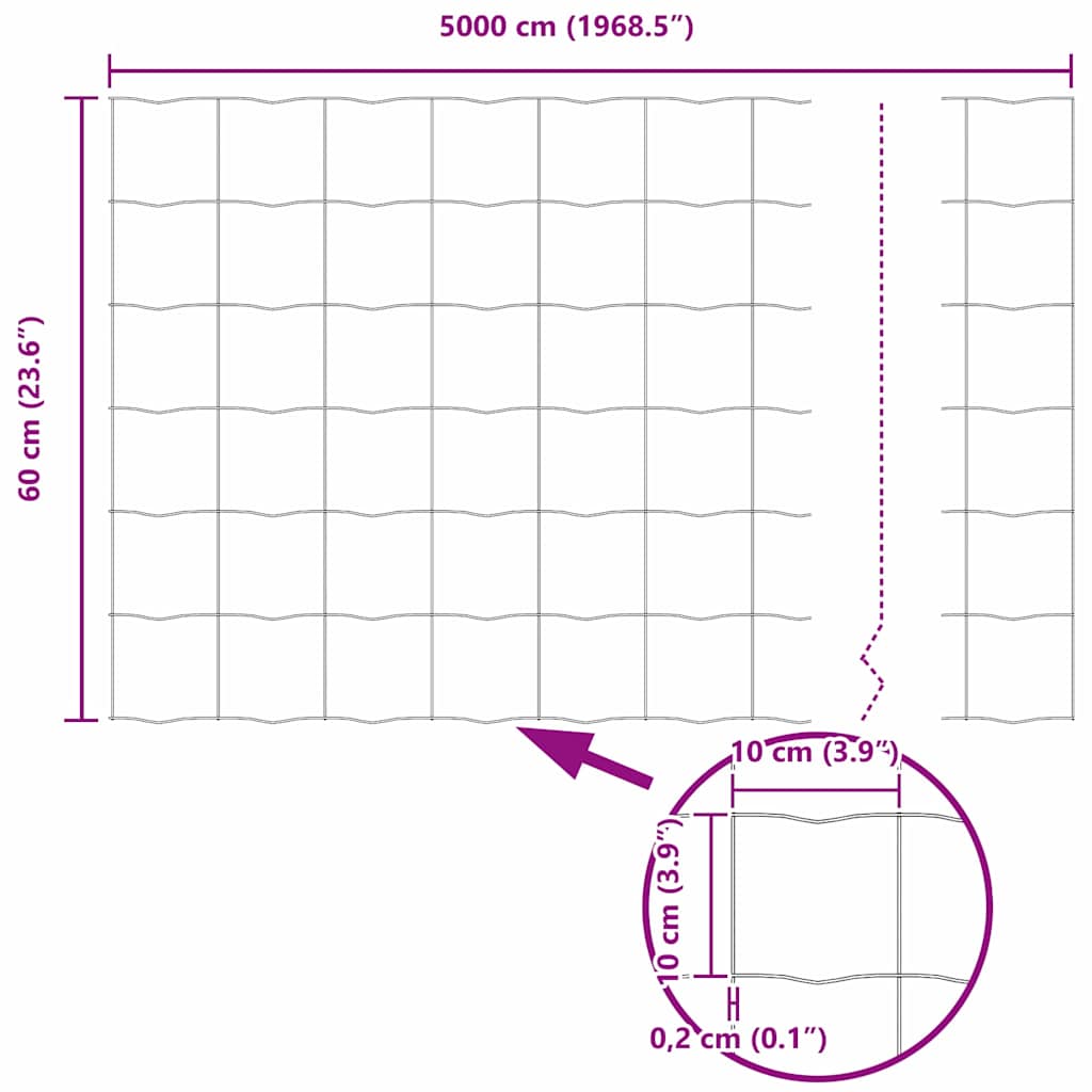 Φράχτης Εuro Γκρι 0,6 x 50 μ. Σίδηρος με επικάλυψη PVC - Pakobazaar