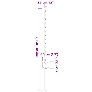 Στύλος Περιφράξεων 44 pcs Πράσινο 100 cm Ατσάλι - Pakobazaar