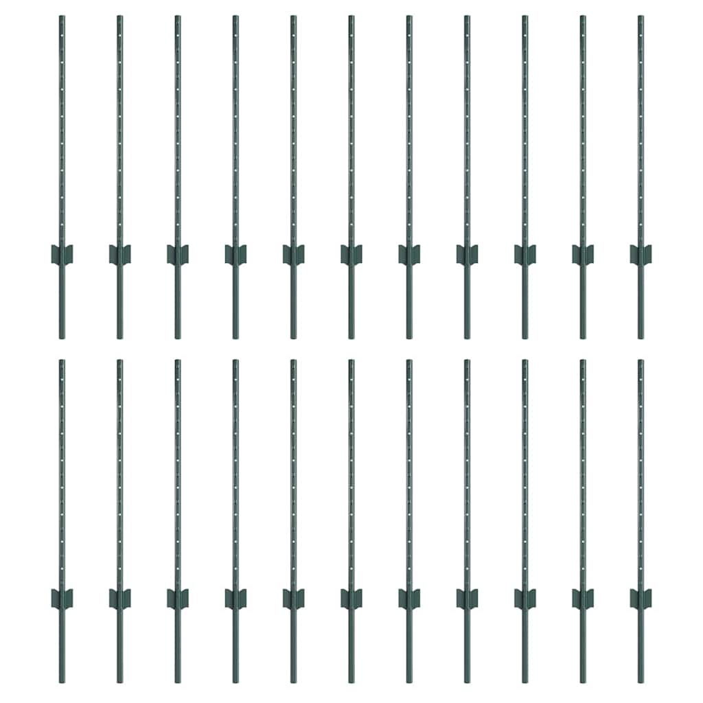 Στύλος Περιφράξεων 22 pcs Πράσινο 120 cm Ατσάλι - Pakobazaar