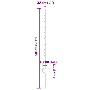 Ενσωματωμένος Πόλος Φράχτη 44 τεμ. Πράσινο 140 cm
