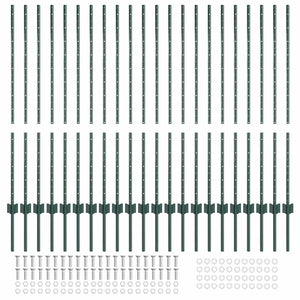 Στύλος Περιφράξεων 22 pcs Πράσινο 160 cm Ατσάλι - Pakobazaar