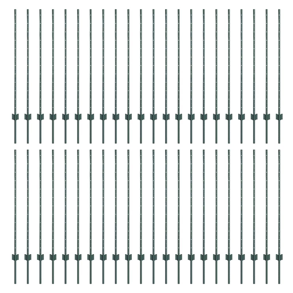 Στύλος Περιφράξεων 44 pcs Πράσινο 160 cm Ατσάλι - Pakobazaar