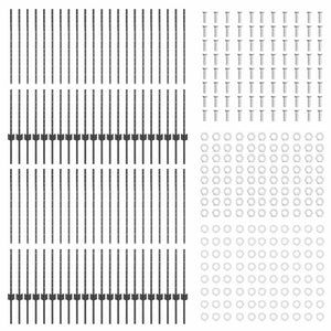Στύλος Περιφράξεων 44 pcs Γκρι 160 cm Ατσάλι - Pakobazaar