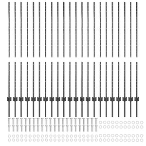 Στύλος Περιφράξεων 22 pcs Γκρι 180 cm Ατσάλι - Pakobazaar