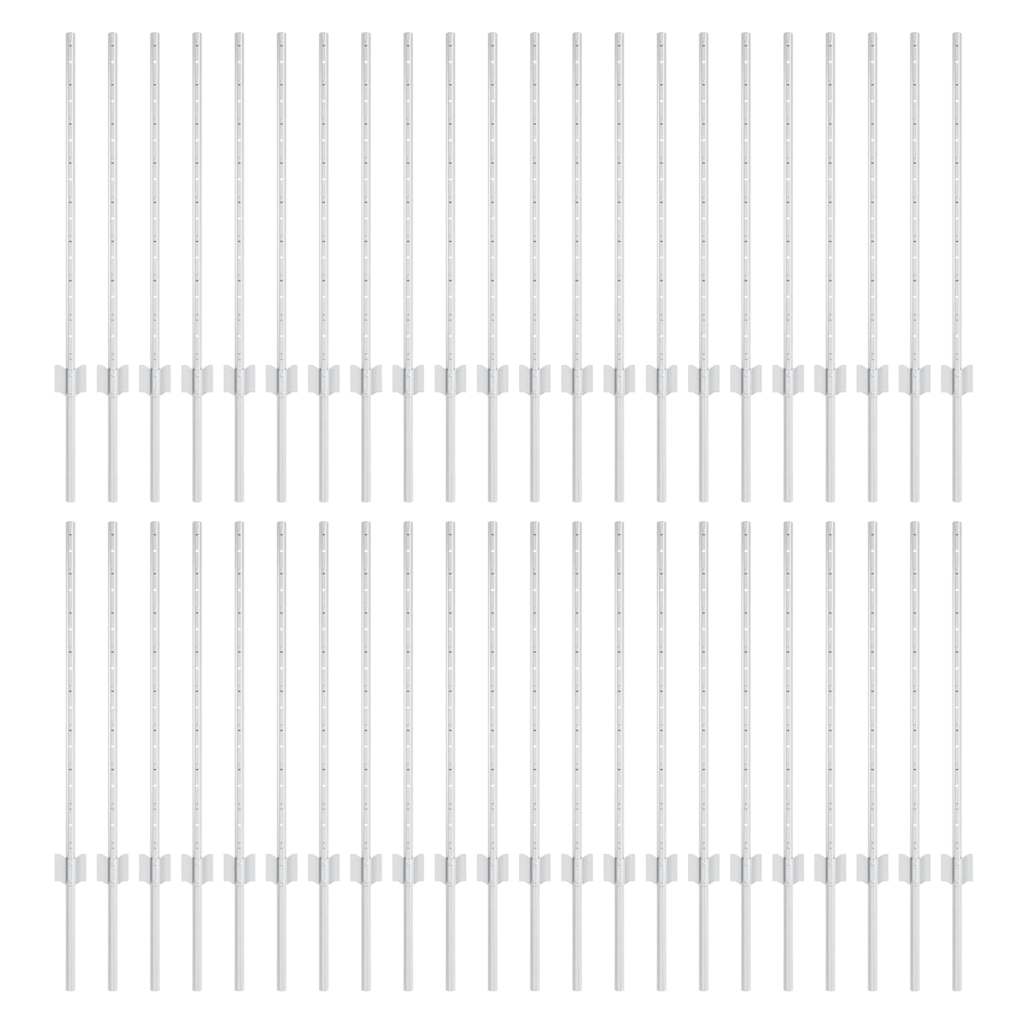 Στύλος Περιφράξεων 44 pcs Ασημί 120 cm Ατσάλι