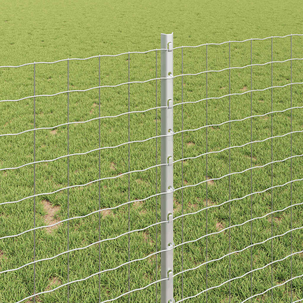 Στύλος Περιφράξεων 44 pcs Ασημί 140 cm Ατσάλι