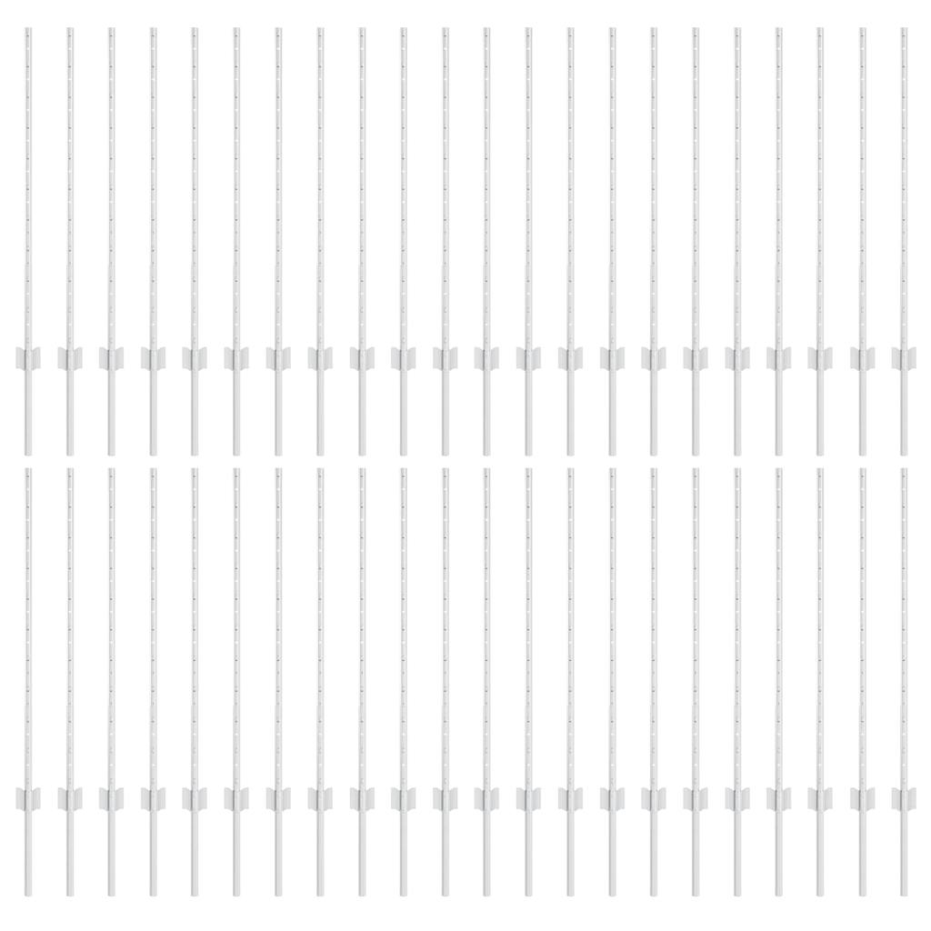 Στύλος Περιφράξεων 44 pcs Ασημί 140 cm Ατσάλι