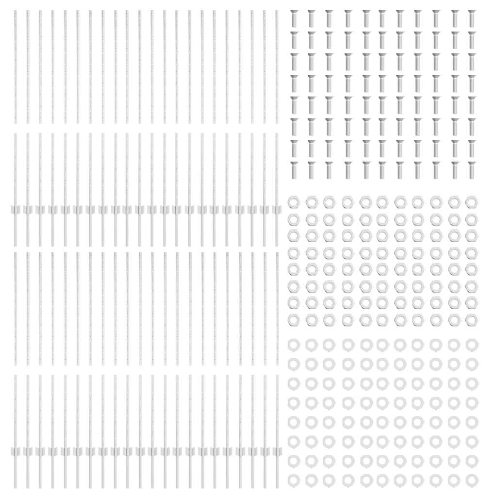 Στύλος Περιφράξεων 44 pcs Ασημί 180 cm Ατσάλι