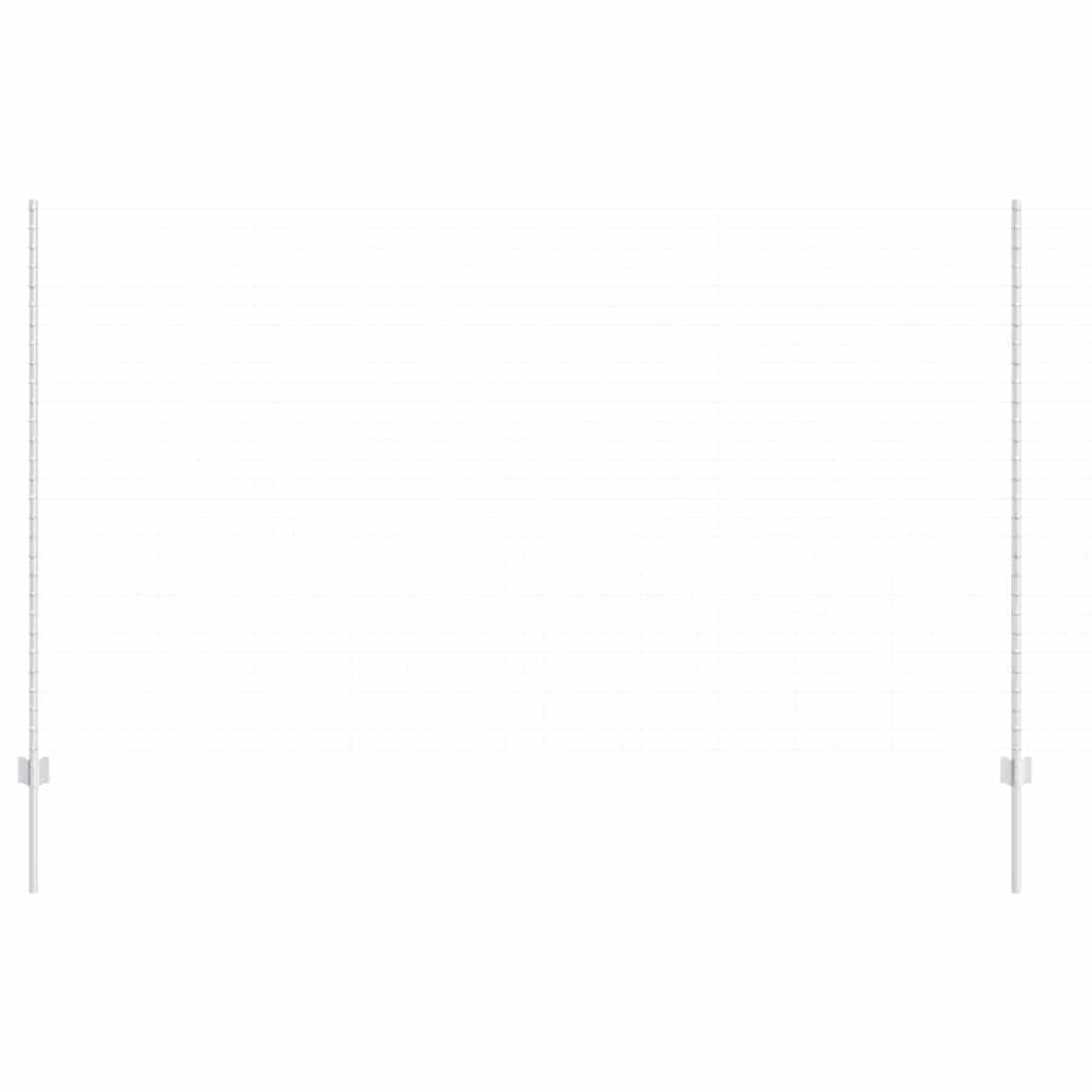 Ενσωματωμένος Πόλος Φράχτη 22 τμχ. Ασημί 200 cm
