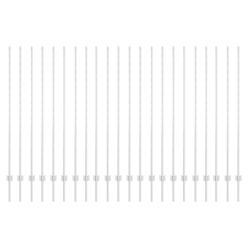 Στύλος Περιφράξεων 22 pcs Ασημί 200 cm Ατσάλι