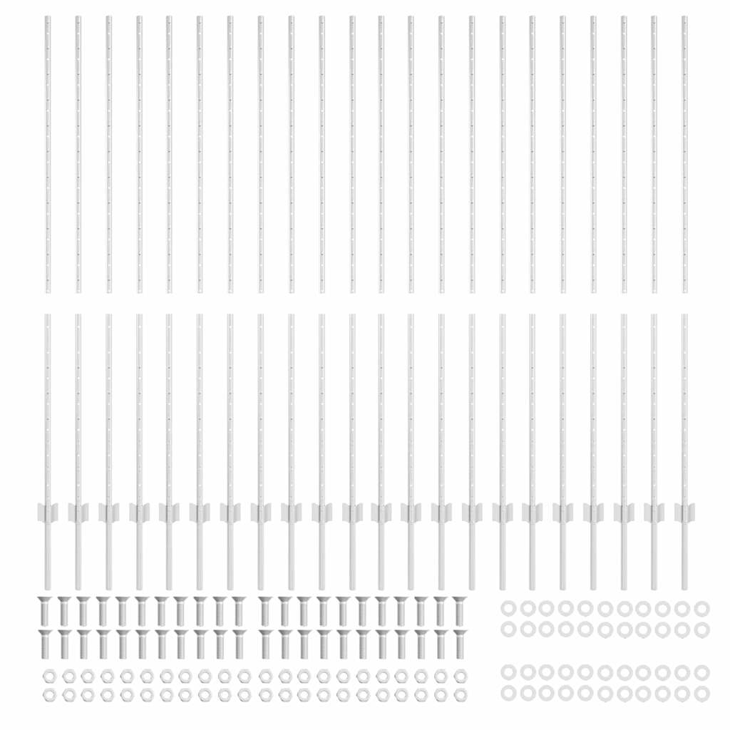Στύλος Περιφράξεων 22 pcs Ασημί 200 cm Ατσάλι