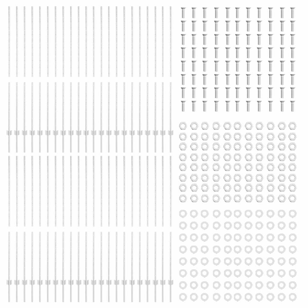 Στύλος Περιφράξεων 44 pcs Ασημί 200 cm Ατσάλι