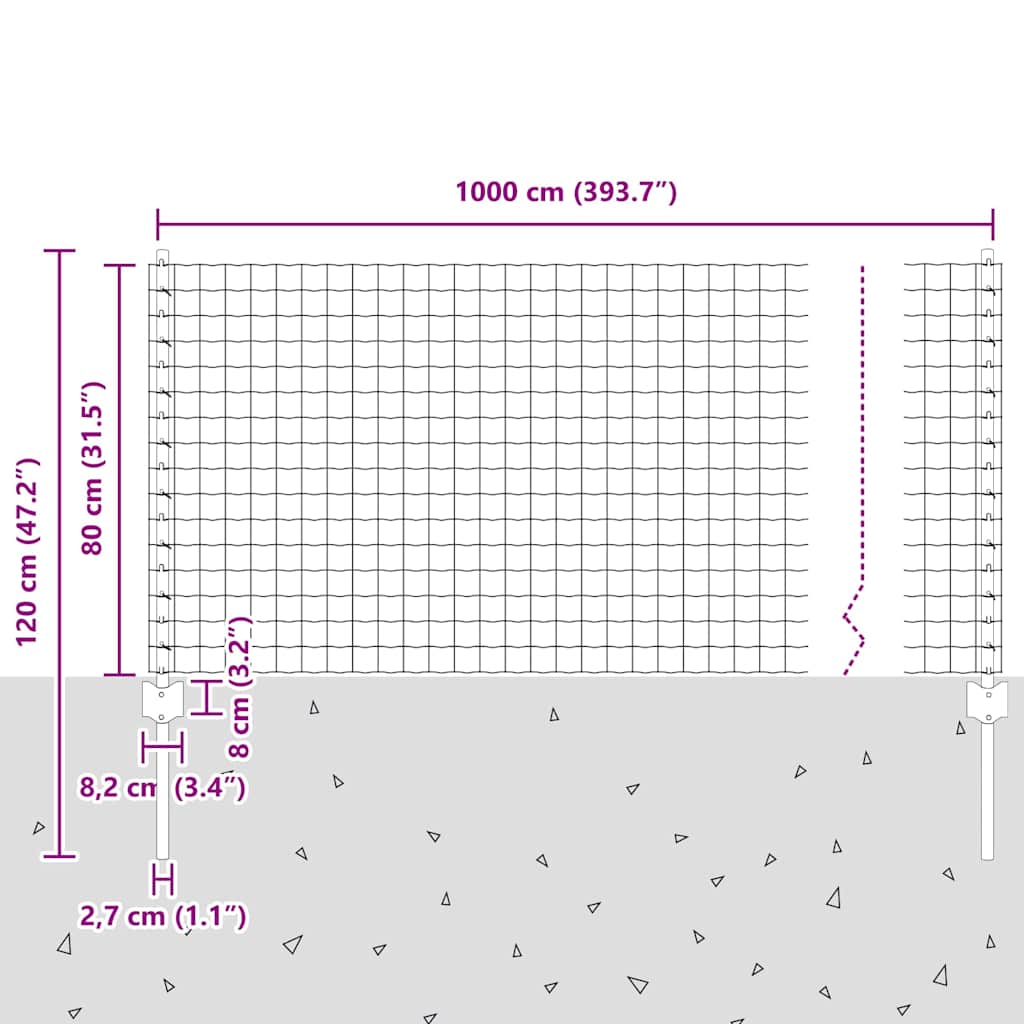 Τεντώτο με στήριγμα Πράσινο 0,8 x 10 m Χάλυβας και PVC - Pakobazaar
