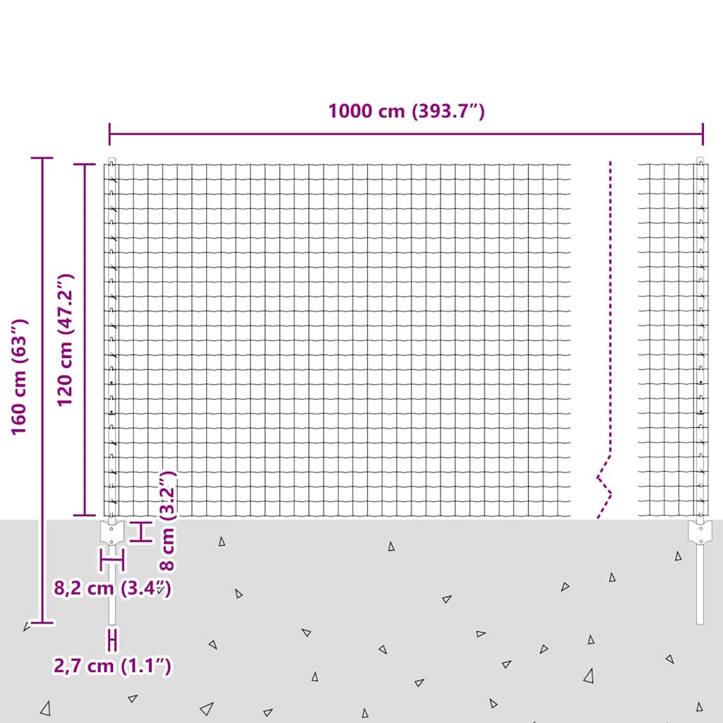 Τεντώτο με στήριγμα Πράσινο 1,2 x 10 m Χάλυβας και PVC