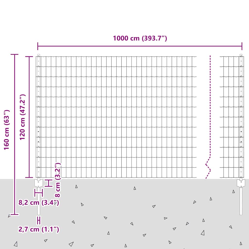 Τεντώτο με στήριγμα Πράσινο 1,2 x 10 m Χάλυβας και PVC