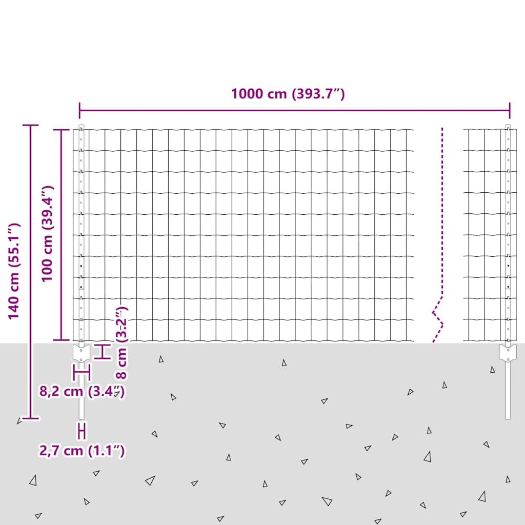 Τεντώτο με στήριγμα Πράσινο 1 x 10 m Χάλυβας και PVC