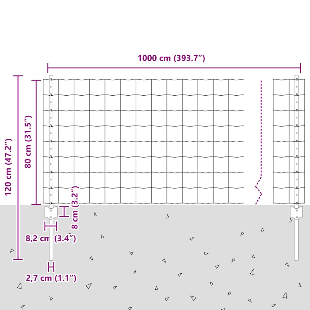 Τεντώτο με στήριγμα Πράσινο 0,8 x 10 m Ατσάλι - Pakobazaar