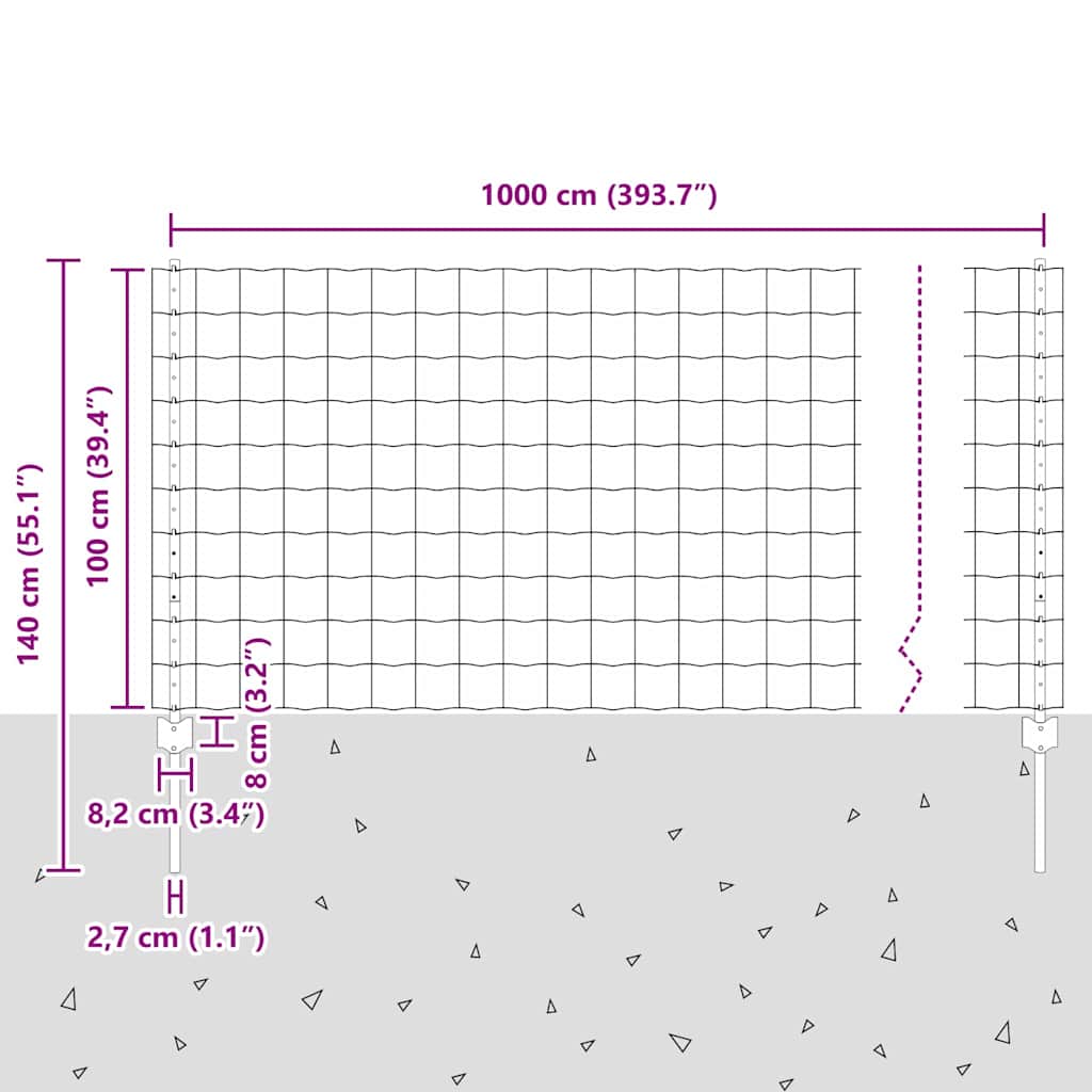 Τεντώτο με στήριγμα Πράσινο 1 x 10 m Ατσάλι