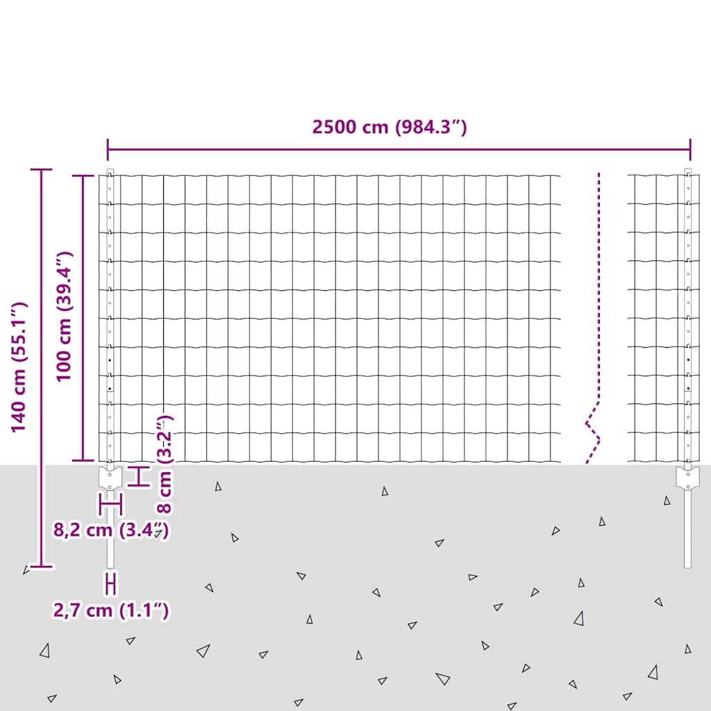 Τεντώτο με στήριγμα Πράσινο 1 x 25 m Χάλυβας και PVC