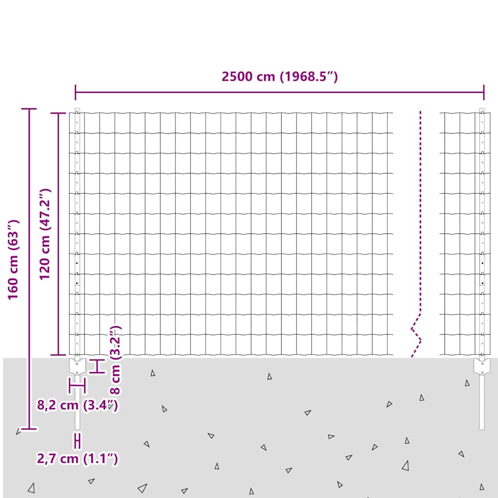 Τεντώτο με στήριγμα Πράσινο 1,2 x 25 m Χάλυβας και PVC - Pakobazaar
