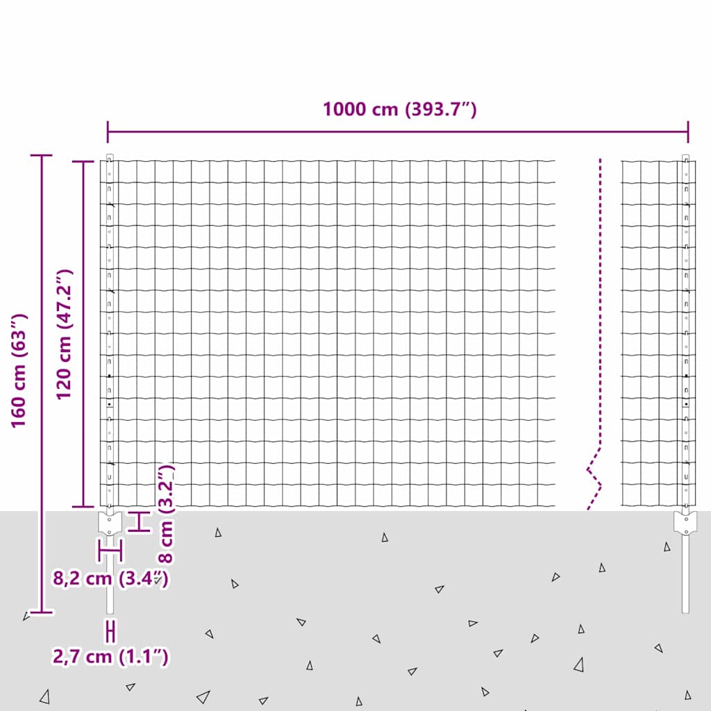 Τεντώτο με στήριγμα Πράσινο 1,2 x 10 m Ατσάλι