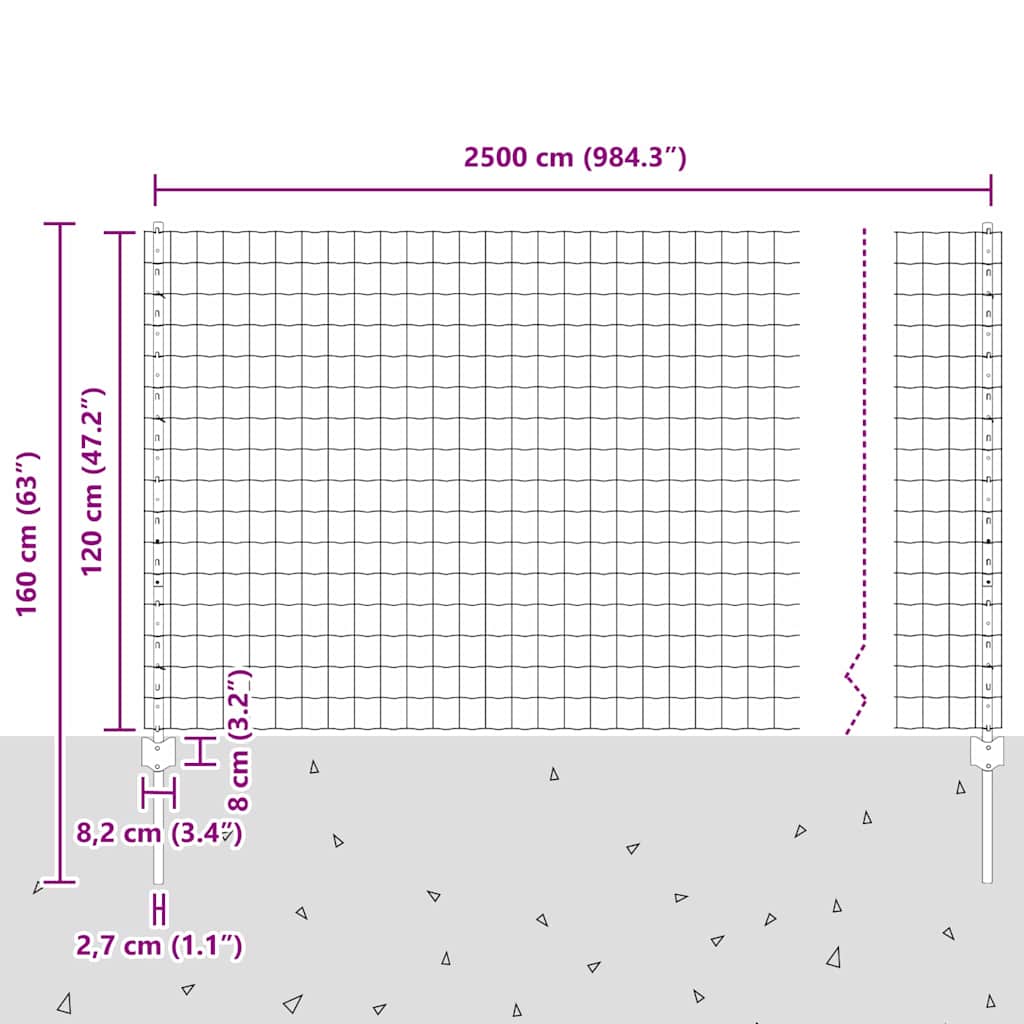 Τεντώτο με στήριγμα Πράσινο 1,2 x 25 m Ατσάλι - Pakobazaar