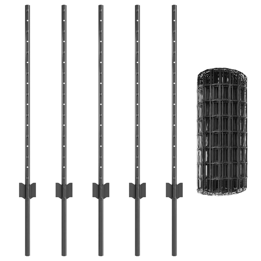 Τεντώτο με στήριγμα Γκρι 0,8 x 10 m Χάλυβας και PVC