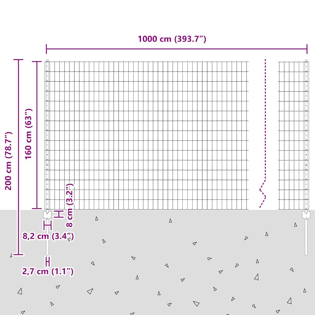 Τεντώτο με στήριγμα Γκρι 1,6 x 10 m Χάλυβας και PVC