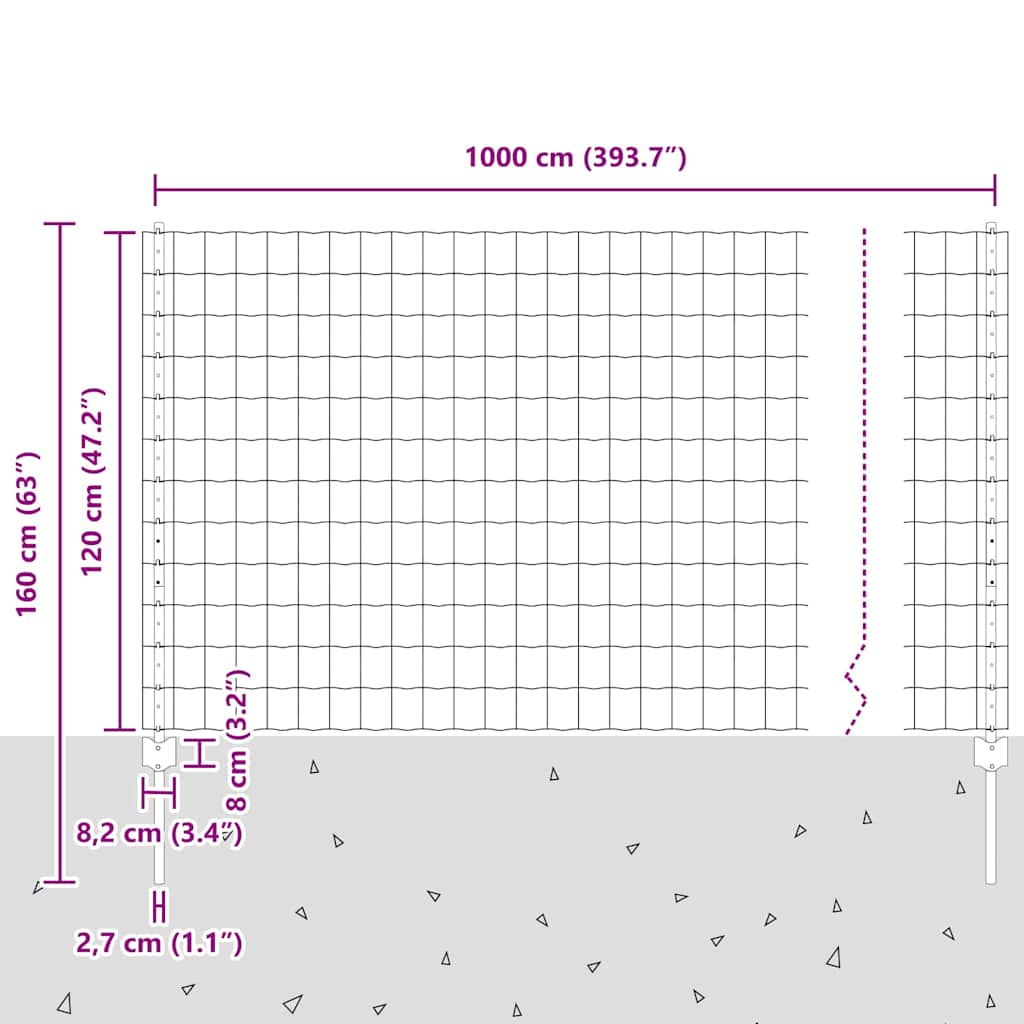 Τεντώτο με στήριγμα Γκρι 1,2 x 10 m Χάλυβας και PVC