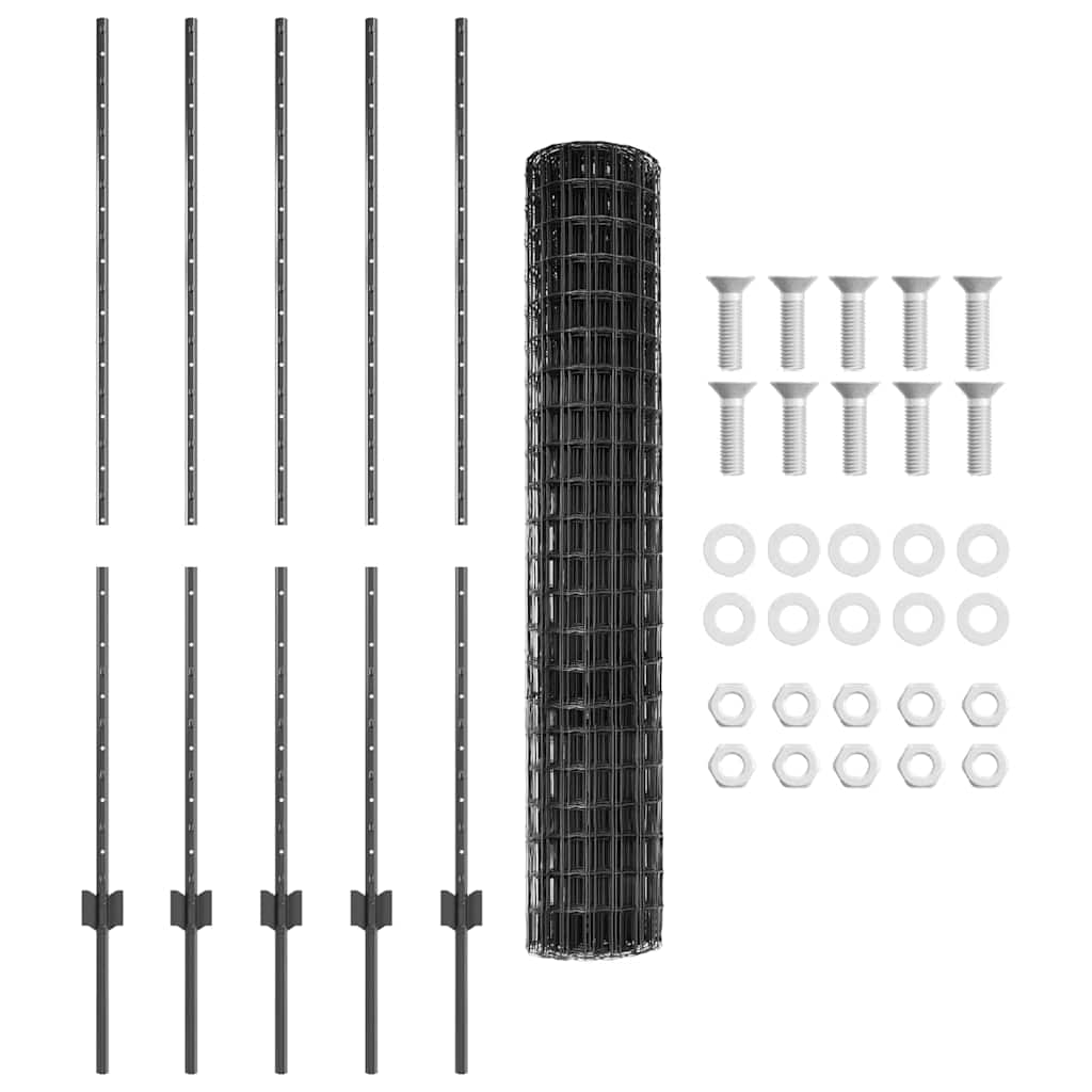 Τεντώτο με στήριγμα Γκρι 1,4 x 10 m Χάλυβας και PVC