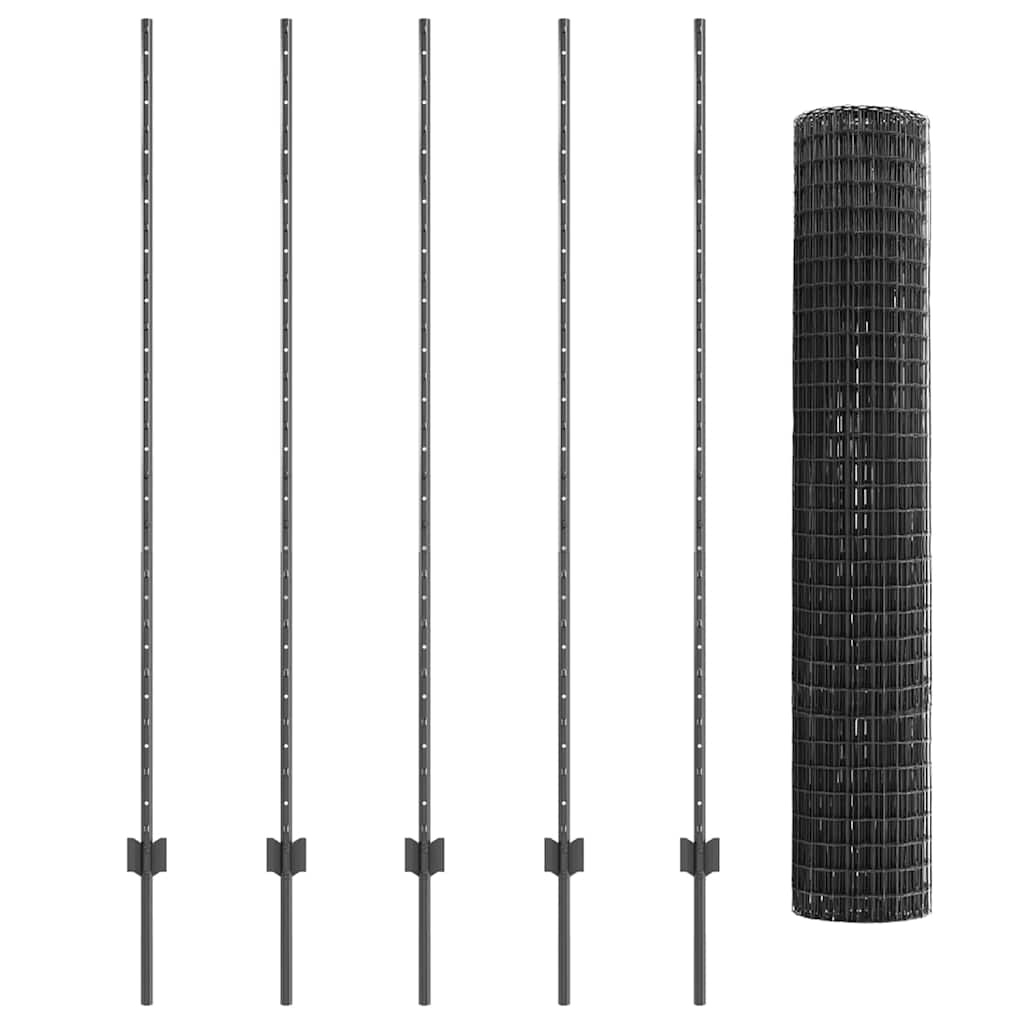 Τεντώτο με στήριγμα Γκρι 1,6 x 10 m Χάλυβας και PVC