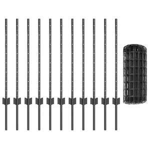 Τεντώτο με στήριγμα Γκρι 0,8 x 25 m Χάλυβας και PVC - Pakobazaar