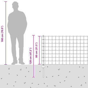Τεντώτο με στήριγμα Γκρι 0,8 x 25 m Ατσάλι - Pakobazaar