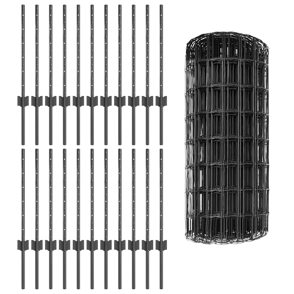 Τεντώτο με στήριγμα Γκρι 0,6 x 50 μ. Χάλυβας και PVC - Pakobazaar