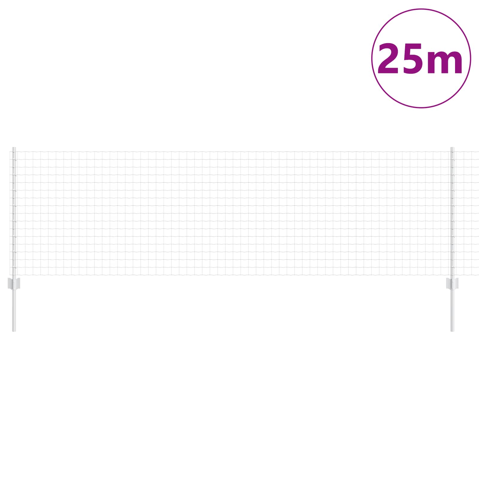 Τεντώτο με στήριγμα Ασημί 0,8 x 25 m Ατσάλι
