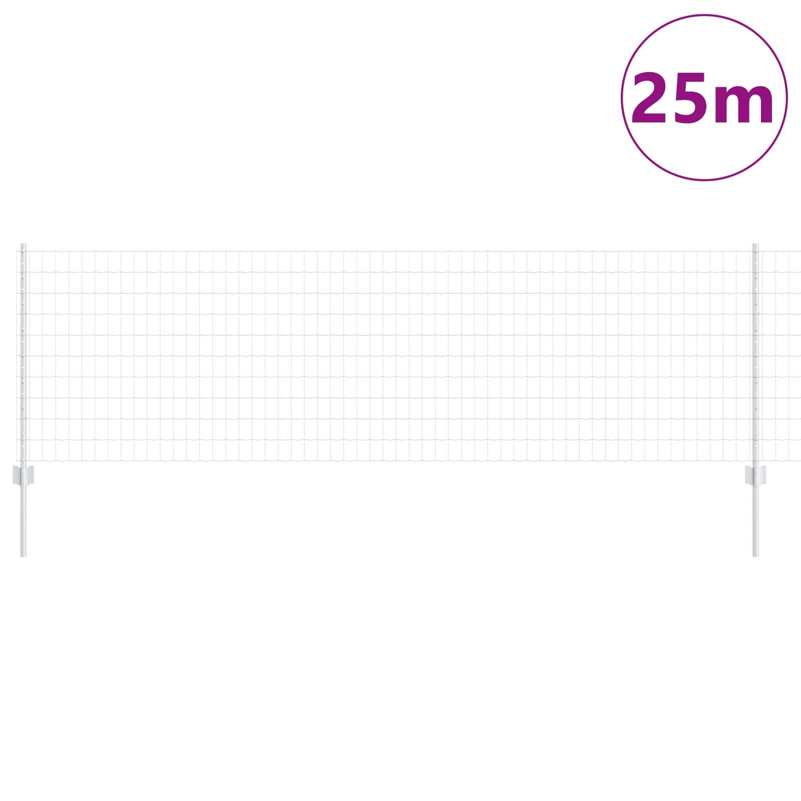 Τεντώτο με στήριγμα Ασημί 0,8 x 25 m Ατσάλι
