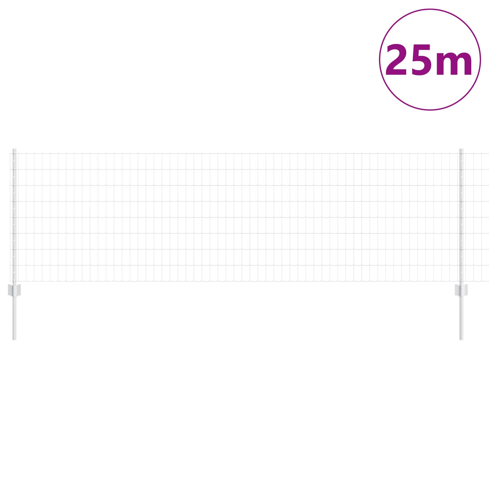 Τεντώτο με στήριγμα Ασημί 0,8 x 25 m Ατσάλι