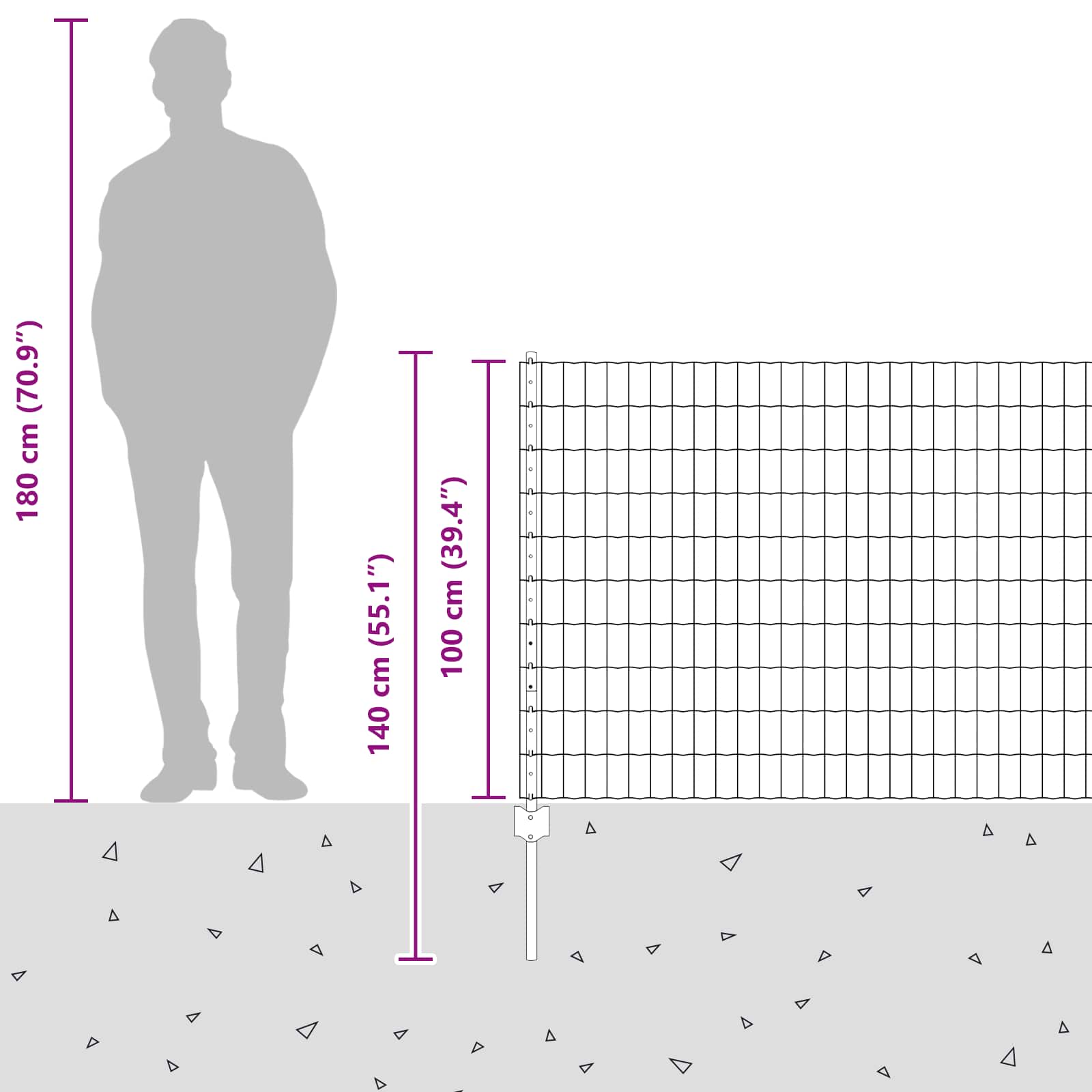 Τεντώτο με στήριγμα Ασημί 1 x 25 m Ατσάλι