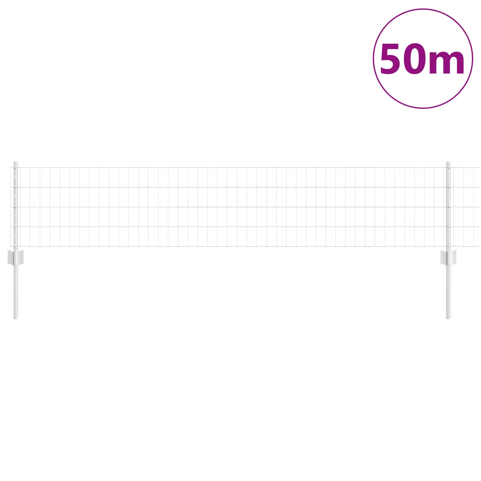 Τεντώτο με στήριγμα Ασημί 0,4 x 50 μ. Ατσάλι
