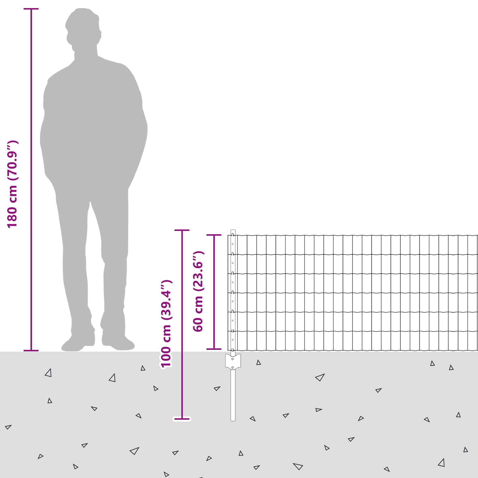 Τεντώτο με στήριγμα Ασημί 0,6 x 50 μ. Ατσάλι