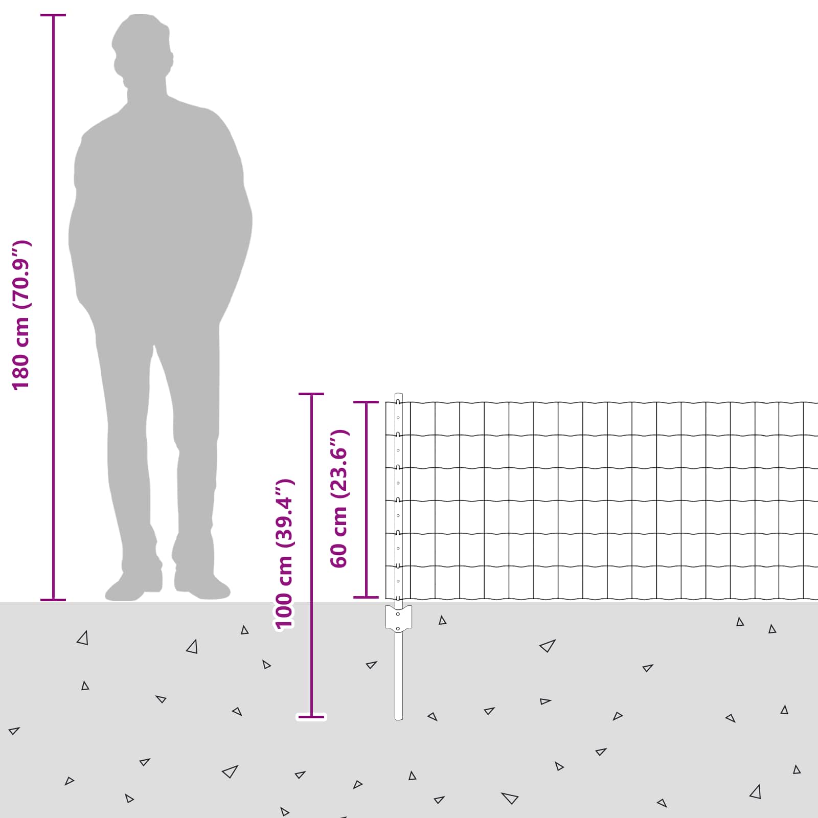 Τεντώτο με στήριγμα Ασημί 0,6 x 50 μ. Ατσάλι