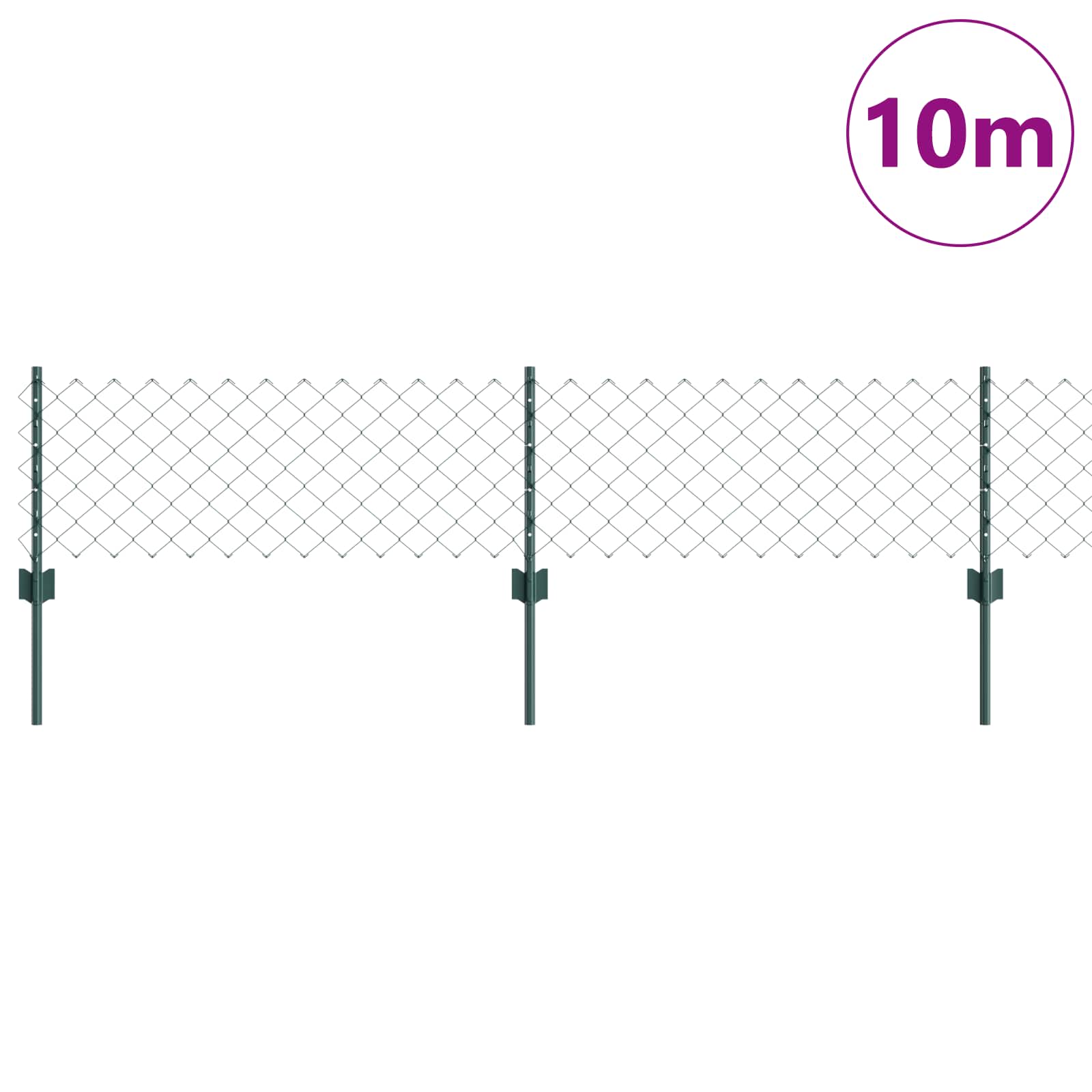 Τεντώτο με στήριγμα Πράσινο 0,4 x 10 μ Χάλυβας και PVC