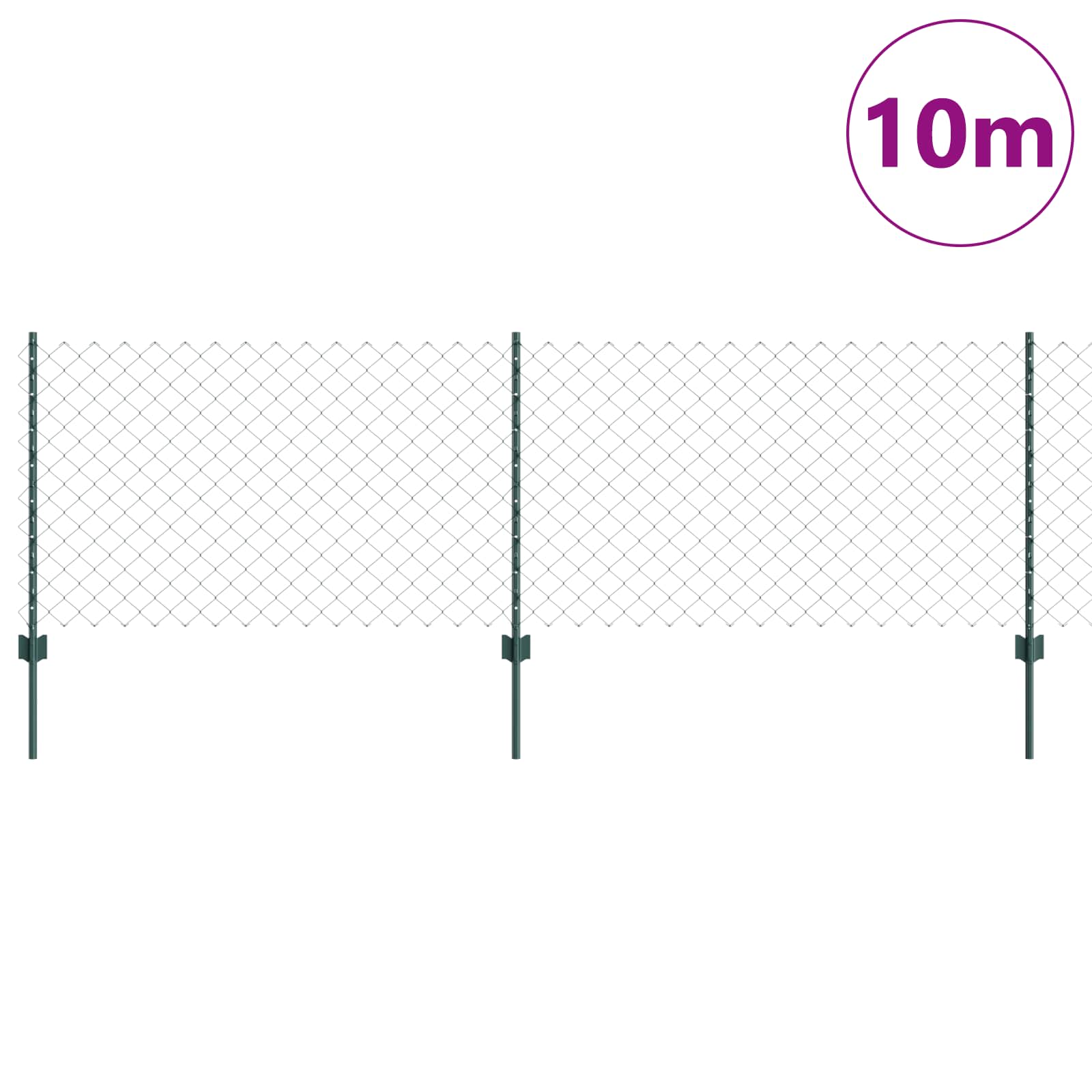 Τεντώτο με στήριγμα Πράσινο 0,8 x 10 m Χάλυβας και PVC - Pakobazaar